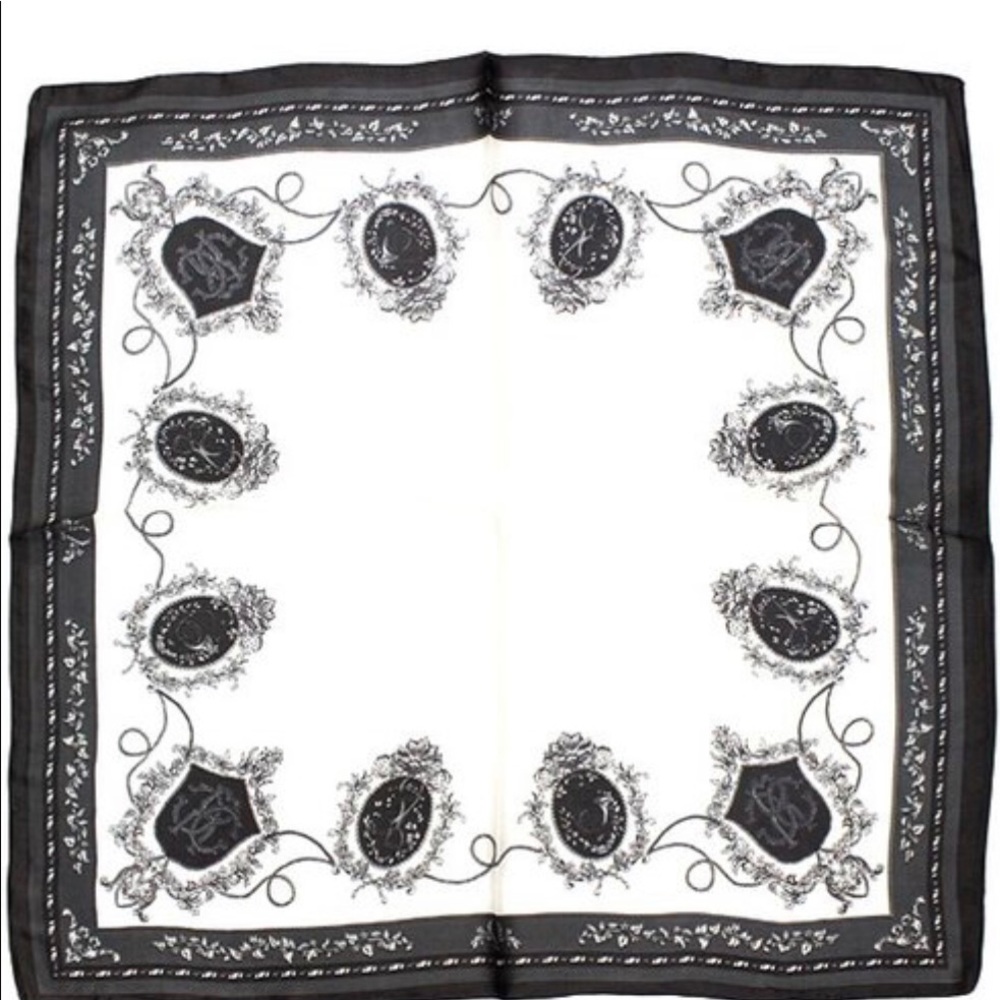 Crest & Floral Print Scarf
